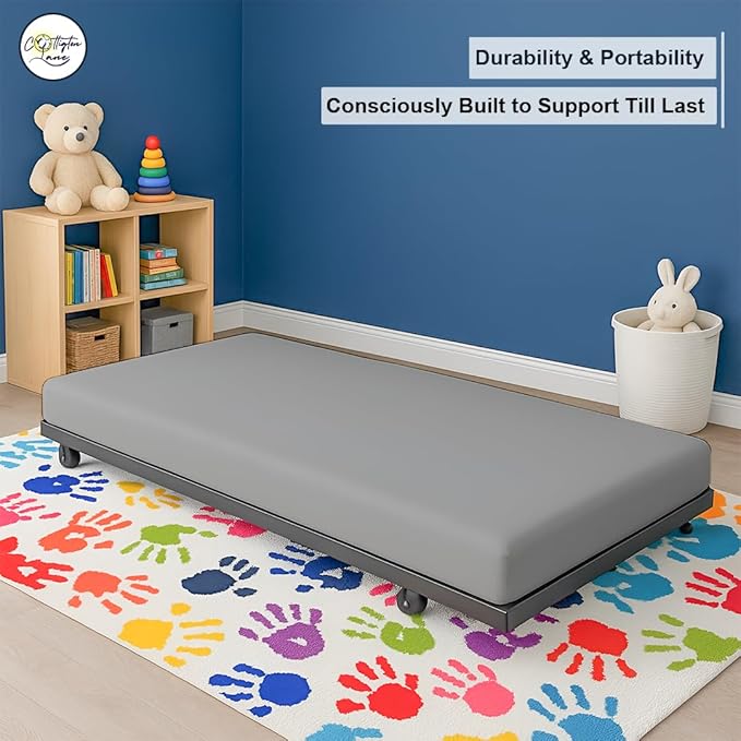 Cot Fitted Sheet 33 x 75, 100% Egyptian Cotton, 1 PC Cot Size Bottom Sheet Only, Perfect for Narrow Twin, Camp Bunk, Army Cots, Trifold Mattress, Camping Cot, Guest Bed Replacement(Light Grey)