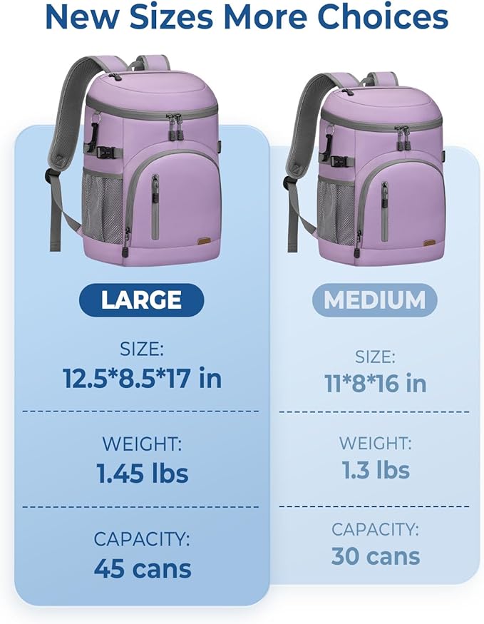 Cooler Backpack Insulated Waterproof,30/45 Cans Backpack Coolers Leakproof Lunch Backpack for Men Women Portable Soft Cooler Bag for Beach Camping Trave Picnic
