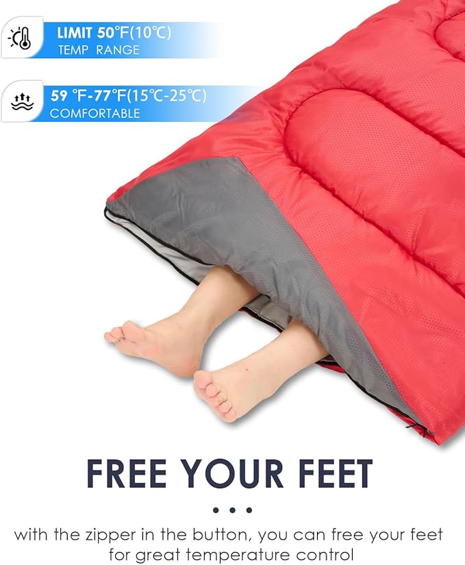 Sleeping Bags for Adults Cold Weather - 20 Degree Big&Tall Size Backpacking Lightweight Waterproof for Girls Boys Mens Teen Women for Camping Hiking Outdoor Travel Hunting with Compression Bags