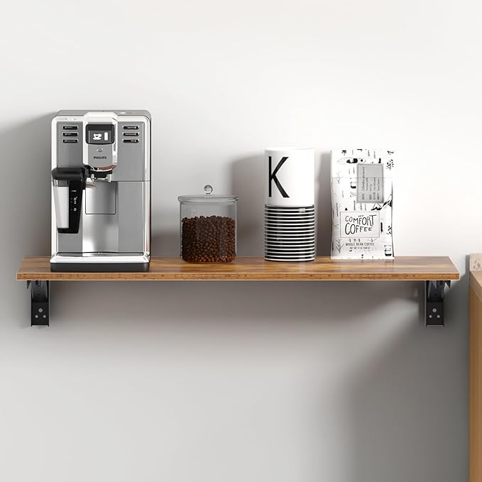 Need Wall Mounted Folding Table - Heavy Duty Small Fold Down Dining Table Length 30" Width 20" Perfect Addition to Home Office/Laundry/Home Bar/Kitchen & Dining Room Rustic Brown AC15-7650FG-ND