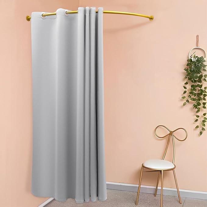 U-Dressing Room Privacy Protection Fitting Room Divider - C-Shaped Grey