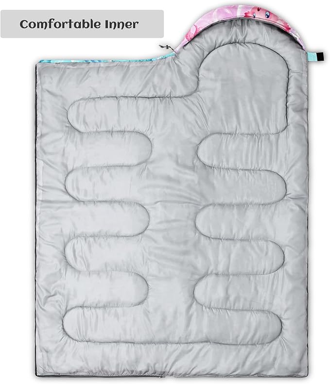 Sleeping Bags for Adults Youth Kids,3D Printing Camping Sleeping Bag for Girls Boys Lightweight Waterproof Cold/Warm Weather Sleeping Bag for 3 Seasons