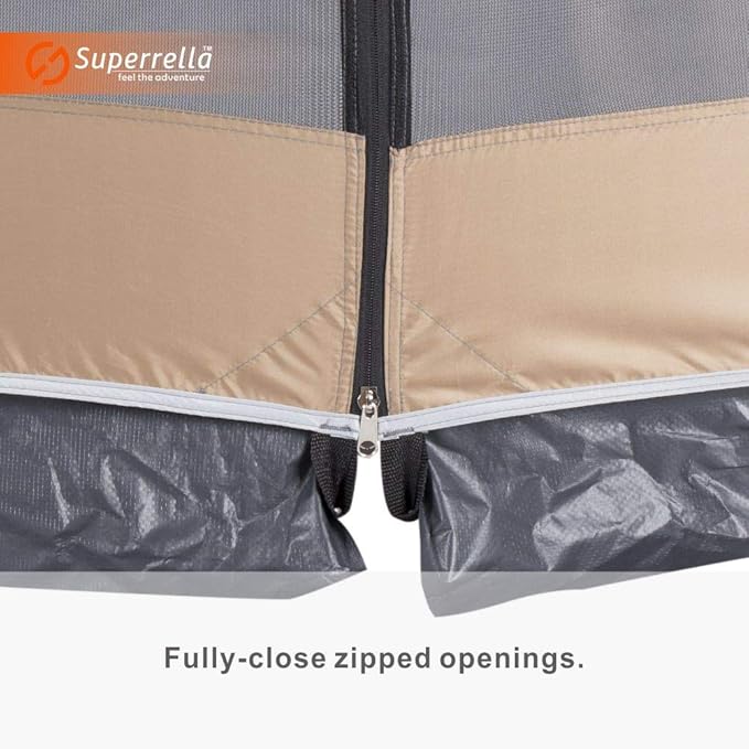 Screen House 13x9 Ft Canopy Tent Sun Shade Shelter Perfect for Outdoor Activities, Khaki
