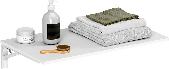 Need Small Fold Down Table Wall Mounted Heavy Duty Small Folding Wall Table Length 30 inches Width 20 inches Perfect Addition to Laundry Room/Home Bar/Kitchen & Dining Room AC15DW(7650)