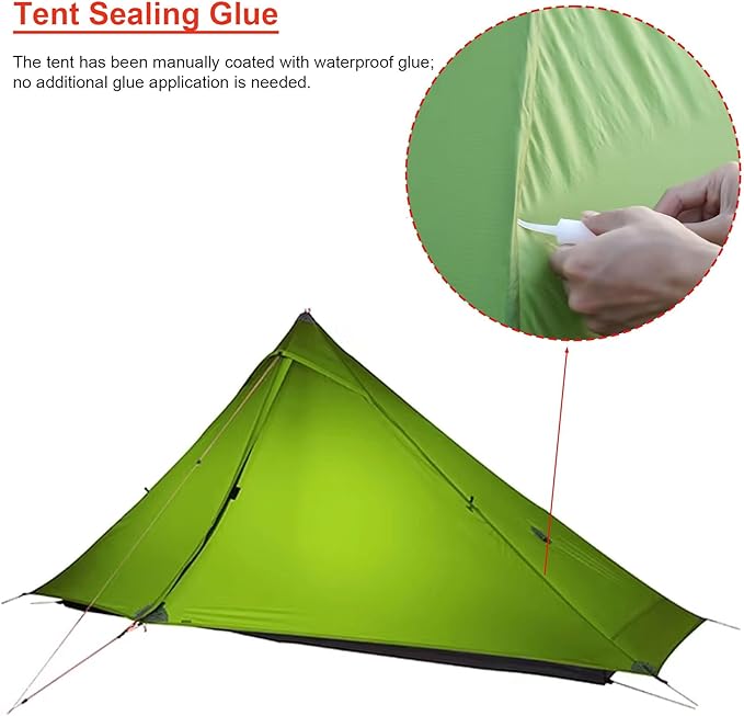 3FULGEAR Lanshan 1 Pro Upgraded Ultralight 1-Person Camping Tent – 3/4 Season, 20D Double-Sided Silicone Nylon, Waterproof, Lightweight for Hiking, Trekking, Climbing
