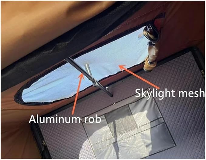 Camping Car roof top Tent Hard Shell Car Roof Top Tent SUV 4X4 Camping Car Roof Top Tent 4 Person(Dark Khaki)