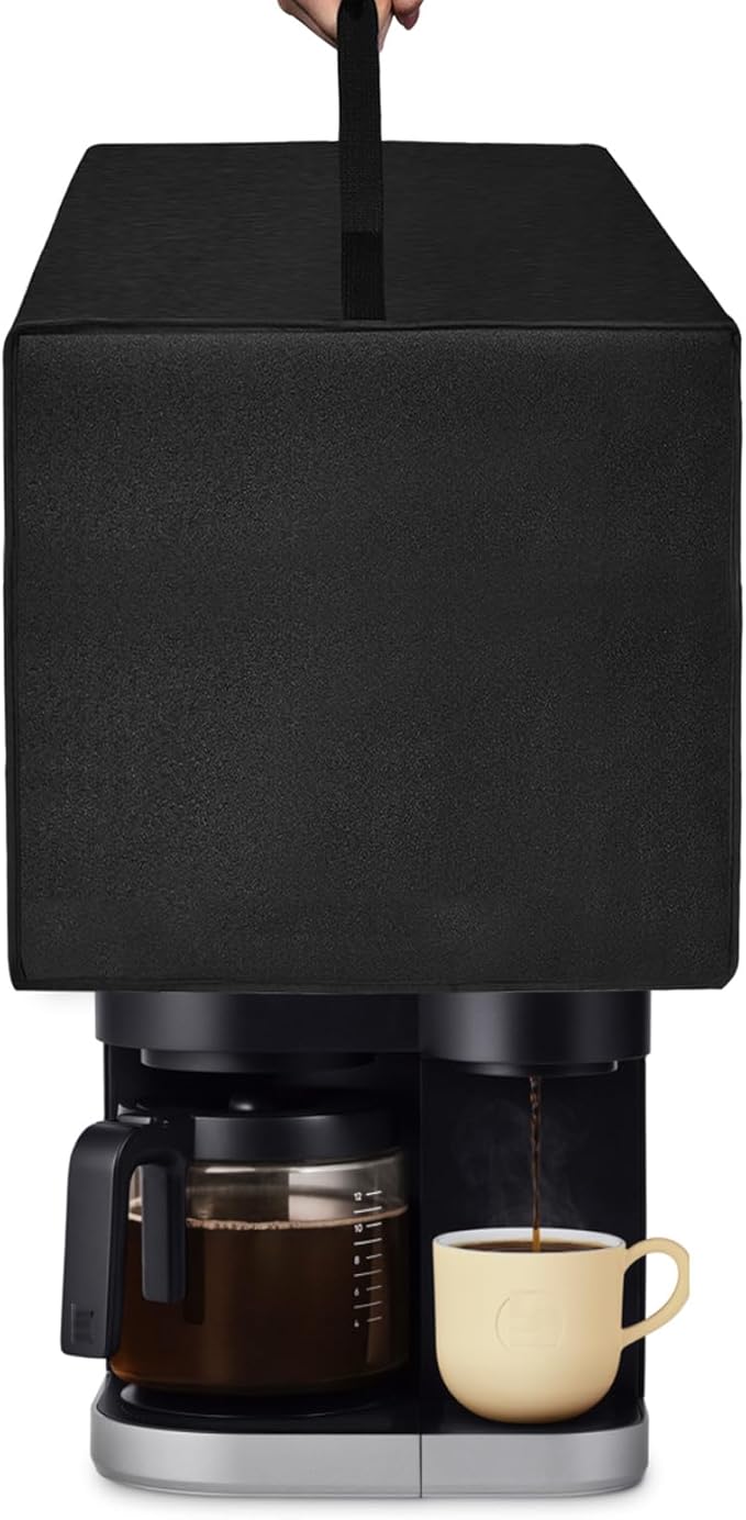Cold Brew Coffee Maker Cover Drip Coffee Maker Lid Waterproof Antistatic Nylon Case for K-Duo Gen2/K-Cup Gen1 Hot & Iced Single Serve & Carafe Coffee Make 72oz (Black)