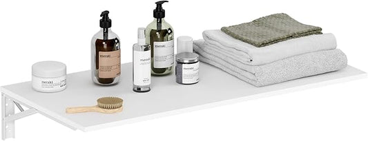 Need Fold Down Wall Mount Desk Heavy Duty Small Folding Wall Table Length 36" Width 20" Perfect Addition to Home Office/Laundry/Home Bar/Kitchen & Dining Room AC15DW(9050)