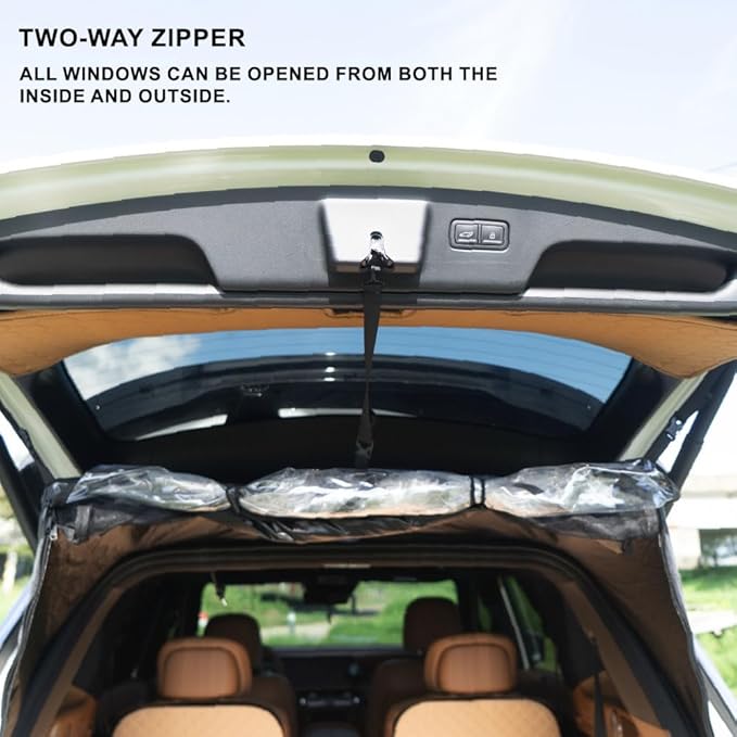 SUV 3 in 1 Tailgate Tent with TPU Window&Mesh Screen,Trunk Camping Tent, Waterproof 2000MM UPF 50+, Universal Fit Most Suvs
