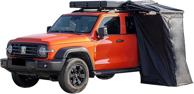Car Side Tent, Roof Top Popup Toilet Tent Car Side Shower Room Privacy Enclosure Dressing Room Roof Rack Shower Tent Room with LED Light Strip for Camping Boating Fishing Travel Dressing