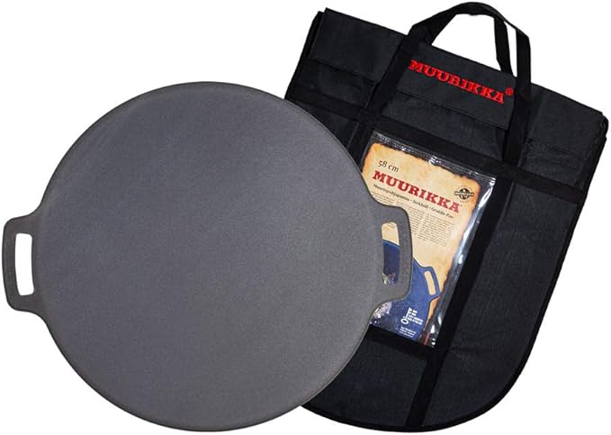 Muurikka Grill Pan 58 cm with Protective Bag, Outdoor Pan, Fire Pan Made of Robust Rolled Steel for Campfire & Grill