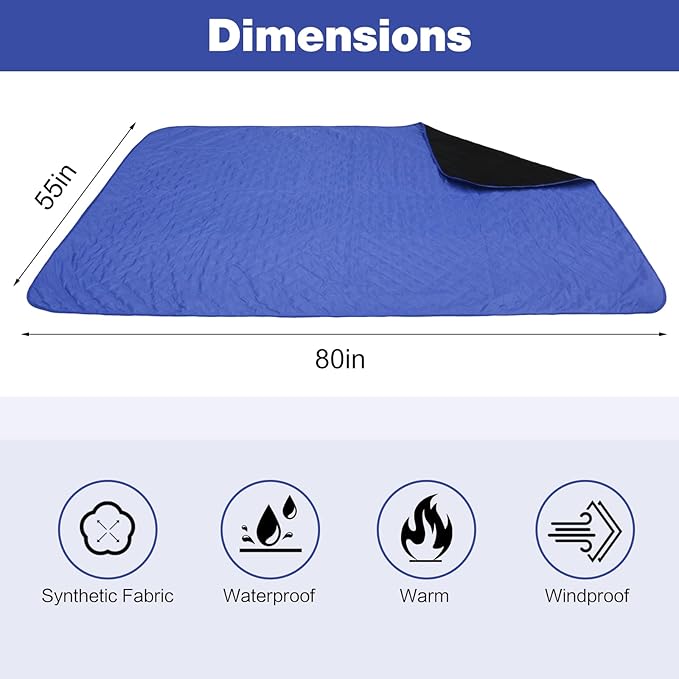 Outdoor Waterproof Camping Blanket, Foldable Fleece Stadium Blanket for Outdoor Sports Event, Camping, Picnics