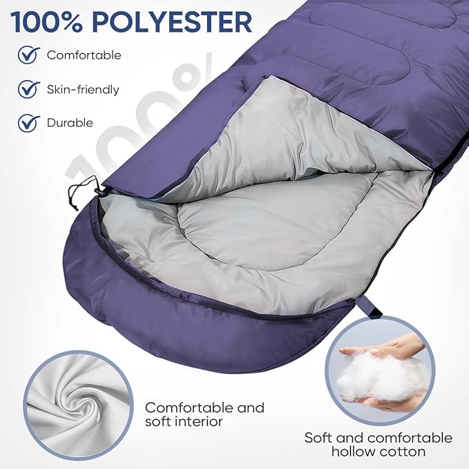 OBTANIM Sleeping Bags Portable Waterproof Camping Sleeping Bag for Adults Kids 4 Seasons Cold Weather or Warm Backpacking Hiking Mountaineering Indoor Outdoor Use