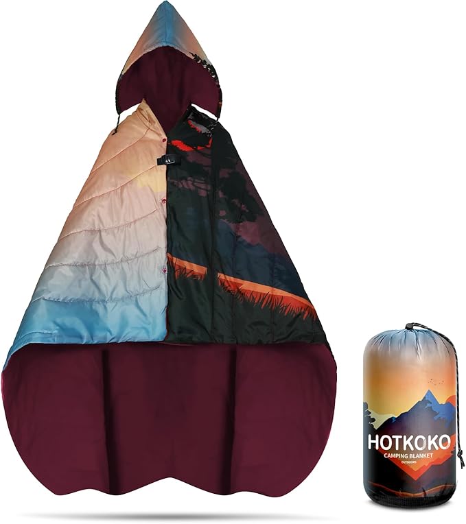 Waterproof Stadium Blanket,Fleece Camping Blanket Soft Warm Wearable Camp Blanket for Outdoor Camping, Picnic, Stadium, Sports, Beach, Car