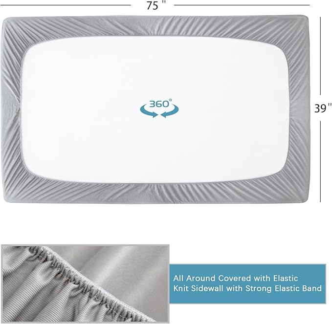 Biloban Twin Fitted Sheet 4 Pack, Twin Bedding Fitted Sheets Only with Deep Pocket up to 14", Bottom Sheet, Shrinkage & Stain Resistant Fitted Bed Sheets, Wrinkle Free & Easy Care, Grey