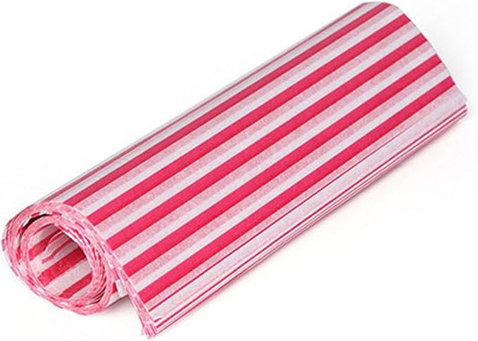 Wax Paper,50 sheets Grease Proof Paper,Waterproof Dry Hamburger Paper Liners Wrapping Tissue for Plastic Food Basket for Baking Grilling Air Fryer Steaming Bread Cake Cookie(Red stripes)