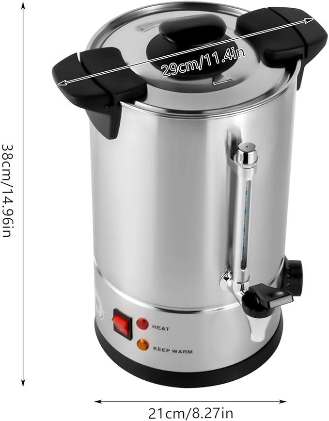 8L/2.11gal Commercial Grade Stainless Steel Coffee Urn, Coffee Maker Hot Water Urn 1000W Upgraded Power, Quick-Brewing Coffee Maker for Home, Party, Office, Wedding