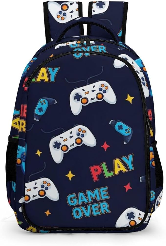 Hiking Travel Backpack Video Games Weapon Game over Play for Men Women, Waterproof Anti Theft Laptop Rucksack with Multi Compartments for Outdoor Sports
