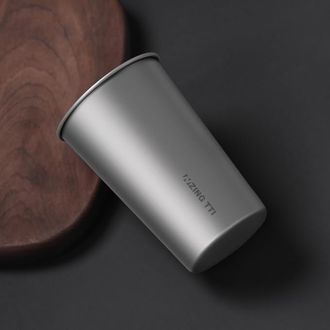 Titanium Pint Cup 300ml/10oz, Stackable Premium Metal Drinking Cups, Reusable Beer Juice Cup, Suitable for Home, Party, Camping, Outdoor, Indestructible (Small)