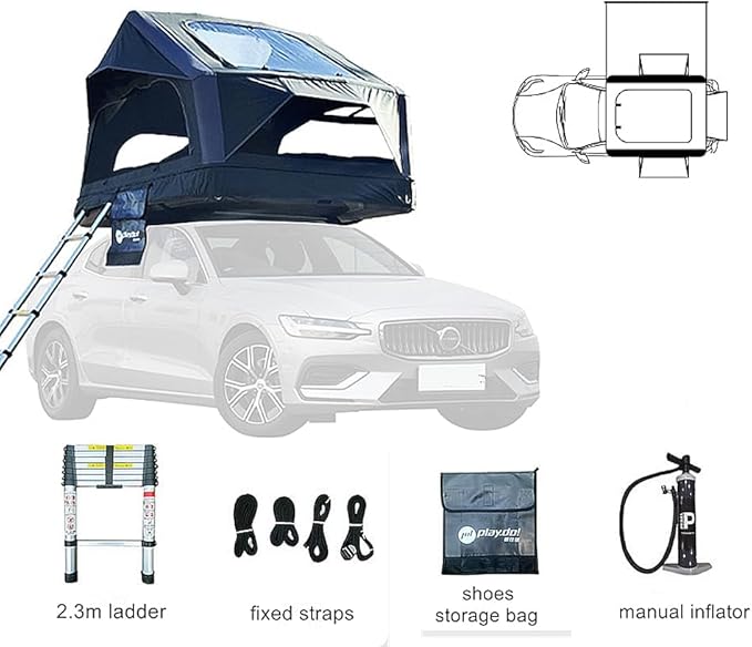 Waterproof Portable Inflatable Car Roof Top Tent Camping Tent with Skylight for Family Outdoor Camping Fishing