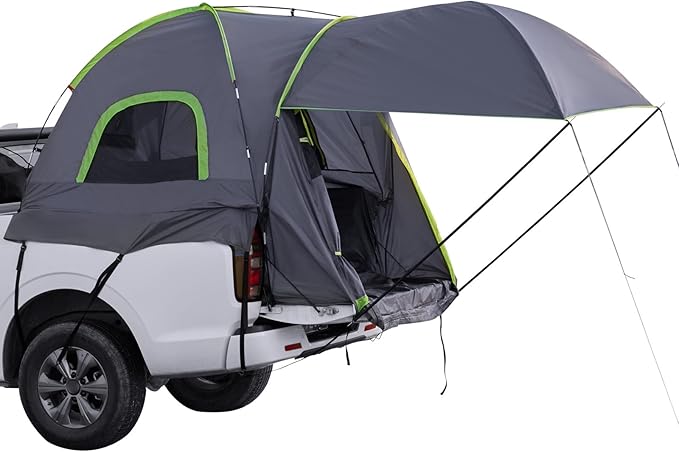 VEVOR Pickup Truck Tent, Fits 5.0-8.2 ft Truck Tents for Camping, Waterproof PU2000 mm 2-3 Person Sleeping Truck Bed Tent, Sturdy Truck Bed Camper Shell with Expandable Awning, Rainfly, Storage Bag