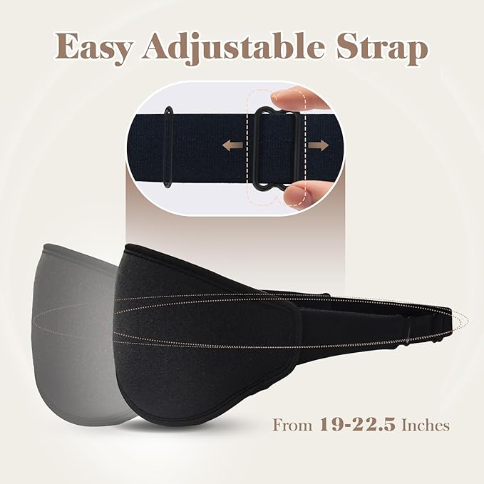 3D Cooling Eye Mask Sleep Mask for Men & Women, 100% Pressure-Free & Light Block-Out Eye Mask for Sleep with Easy Adjustable Strap, Night Eye Cover for Travel, Black
