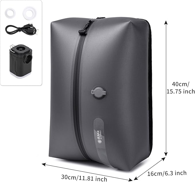 Vacuum Bags for Travel with Pump,Reusable Compression Packing Cubes to Save Space for Luggage and Backpack with IP68 Waterproof,Vacuum Seal Bags for Clothing travel（2packbag with Pump)