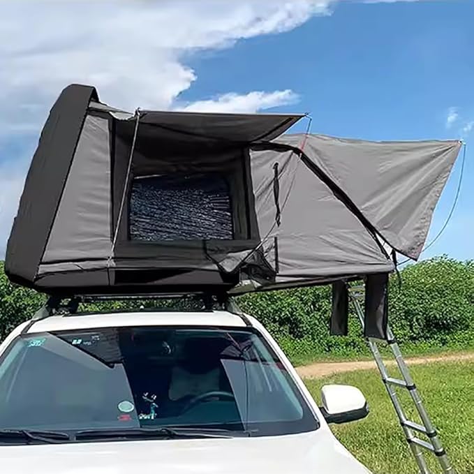 Auto Quick Pop Up Car Tent, SUV Roof Top Tents for Adults, Roomy Truck Van Trailer Tent, Camping Car Tent for 3-4 People, Family Hard Shell Out Door Rooftop Tent, Fast Opening
