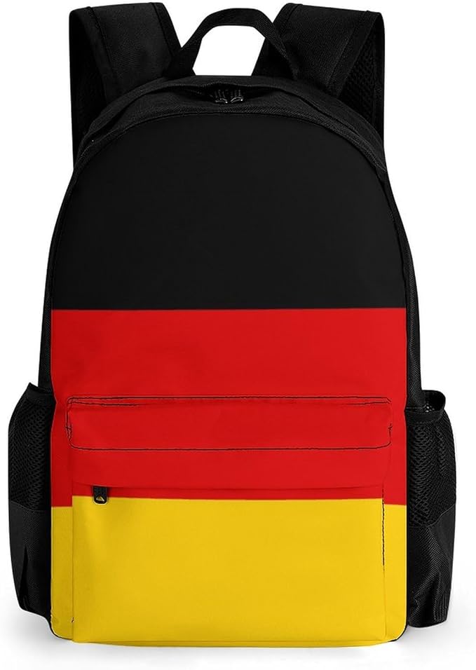 Backpack Anti-Theft Multipurpose Large Capacity Carry On Bag, Germany Flag Camping Outdoor Backpack With Side Pockets