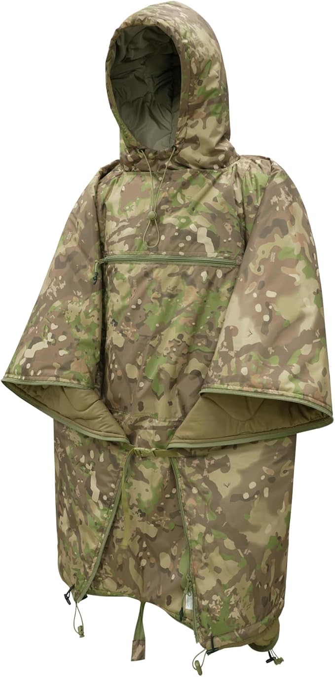 LOOGU Camo Blanket Waterproof Insulation Poncho Liner for Outdoor Camping, Hiking, Hunting, Survival, Backpacking, Picnicking