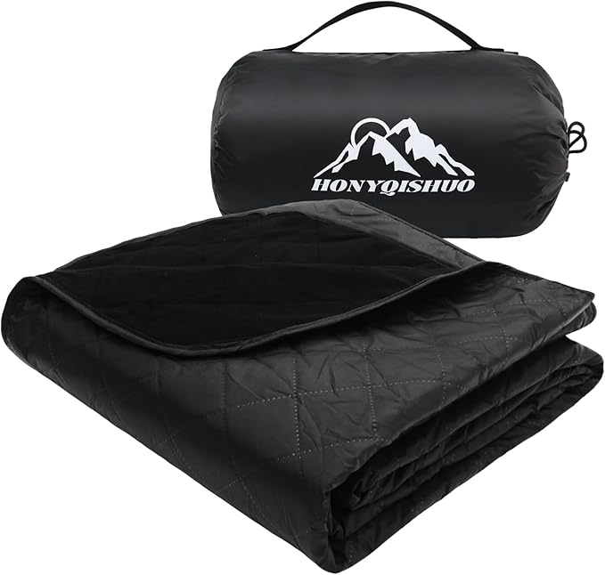 Outdoor Waterproof Camping Blanket, Foldable Fleece Stadium Blanket for Outdoor Sports Event, Camping, Picnics