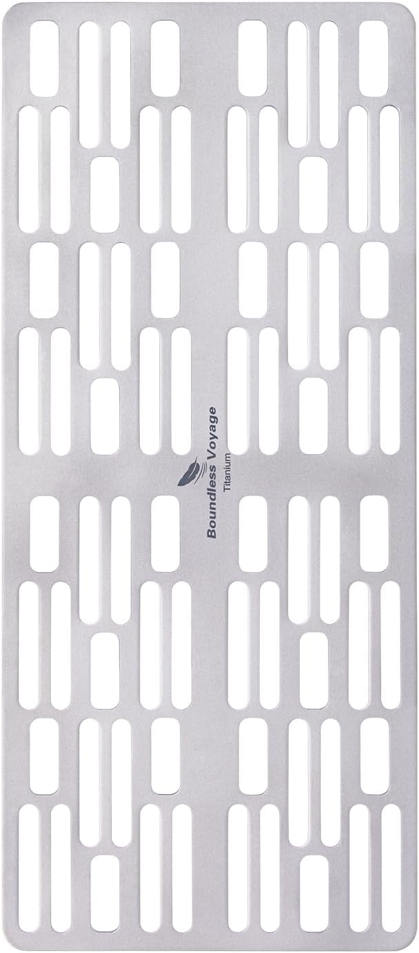 Boundless Voyage Mini Size Durable Titanium Charcoal BBQ Grill Plate Include a Carry Bag for Outdoor Camping Beach