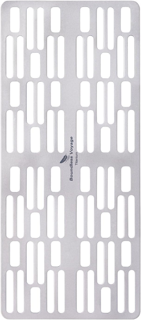 Boundless Voyage Mini Size Durable Titanium Charcoal BBQ Grill Plate Include a Carry Bag for Outdoor Camping Beach