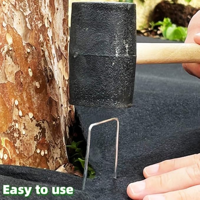 Galvanized U-Shaped Garden Stakes, 6 Inch 100 Pcs Landscape Staples, Ground Stakes, for Decoration Weed Barrier Fabric, Irrigation Tubing, Holding Fence, Tarpaulin (100, 6 INCH)