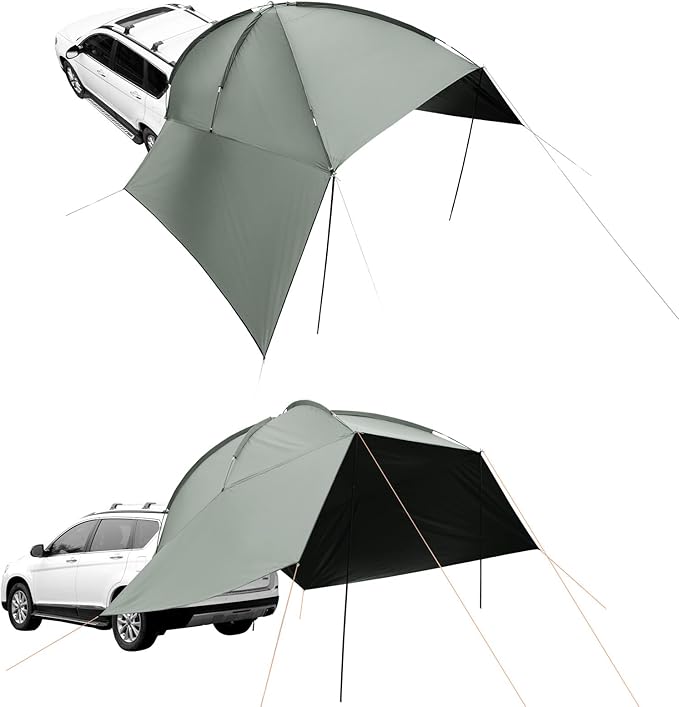 VEVOR Versatility Camping Tent, Auto Canopy Sun Shade UV50+ PU3000mm, Car Tailgate Sun Shelter for Truck Bed, SUV, RV, Van, Trailer and Overlanding, Portable Teardrop Awning Canopy Tear Resistant Tarp
