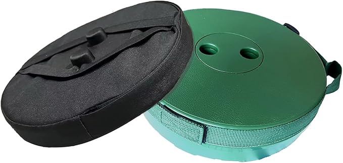 Portable Collapsible Stool Set - Sturdy Telescoping Stool + Thick Seat Cushion - Small Lightweight for Camping Travel Picnic Gardening (Round/Camouflage)
