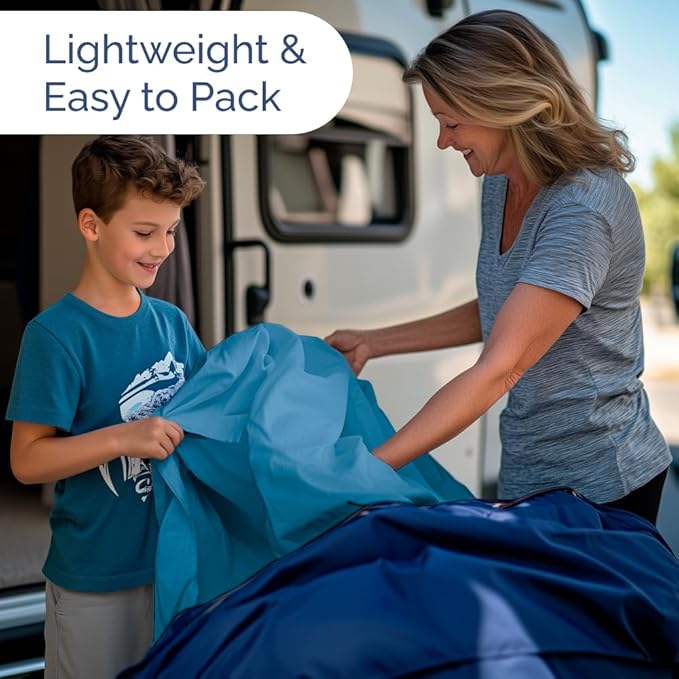 Short Queen Size 4 Piece Sheet Set - RV Short Queen, Soft, Breathable & Cooling Bed Sheets Set w/ Deep Pockets - Hotel Luxury Bedding for Women, Men, Kids, Teens, Boys & Girls - Oeko-Tex - Denim Blue