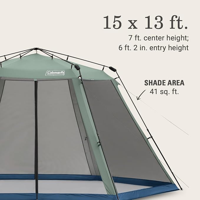 Coleman Skylodge Portable Screenhouse with 1-Minute Setup, Screened Gazebo for Bug-Free Lounging, Outdoor Sun Shade for Picnic, Events, Parties, Camping, & More