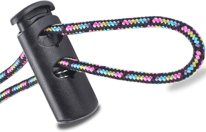 20 Pack Plastic Cord Locks, Paracord Spring Toggle Cord Stopper for Drawstring Backpack Clip Elastic Shoeslace Lock Sweatpant Hoodie Hats String Lock Replacement