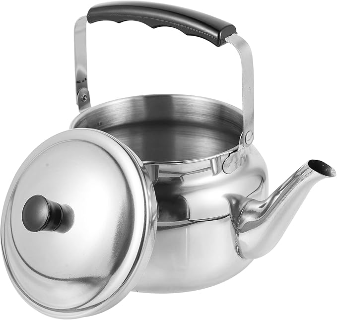 Stainless Steel Water Kettle 63OZ Outdoor Teapot with Anti-Scald Handle Portable Tea Kettle for Home and Camping Silver