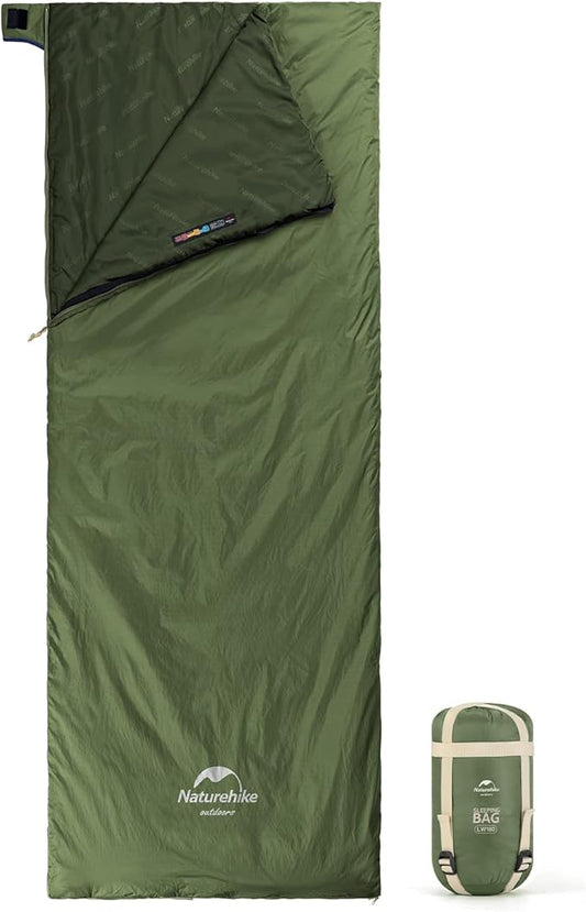 Naturehike Lightweight Compact Sleeping Bag, 59℉/32℉ Envelope Ultralight Backpacking Sleeping Bag Portable, Waterproof with Compression Sack for Cold&Warm, Camping, Traveling, Hiking