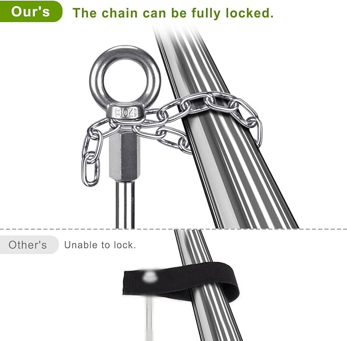 17.5'' Fully Welded Ground Anchors with Chain, 3'' Wider Spiral Trampoline Anchors, 4pcs Mobile Home Anchors, Heavy Duty Earth Anchors for Sheds, Swing Sets, Canopies, Carports