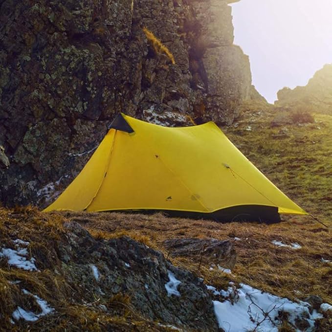 GeRRiT 2 Person Tents Camping Folding Camping Tent Outdoor Sun Shade Waterproof Double Layer Backpacking Tent 3-4 Seasons Easy Set Up for Outdoors Camping