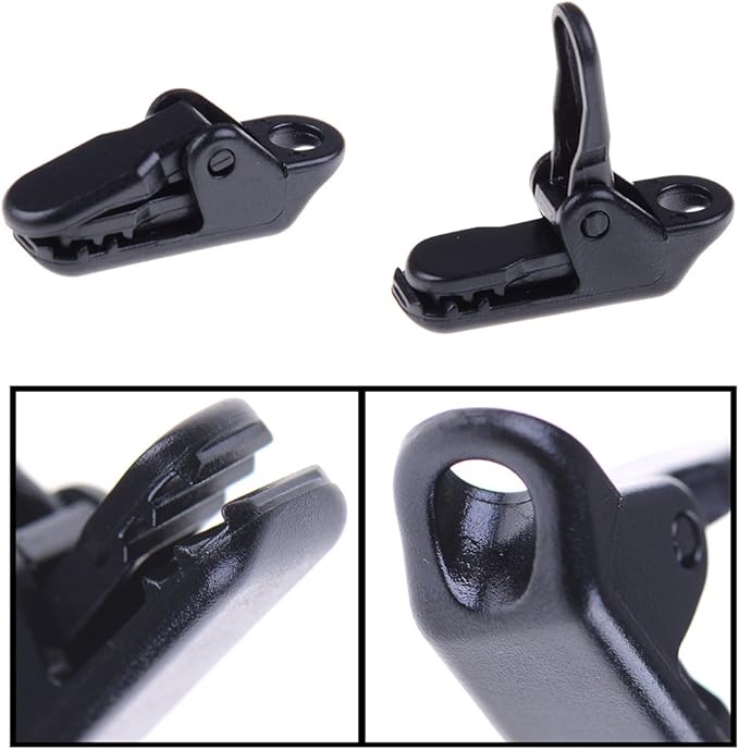 20 Pack Small Tarp Awning Clamp Set - Black Tarp Clips Jaw Tent Snaps for Camping