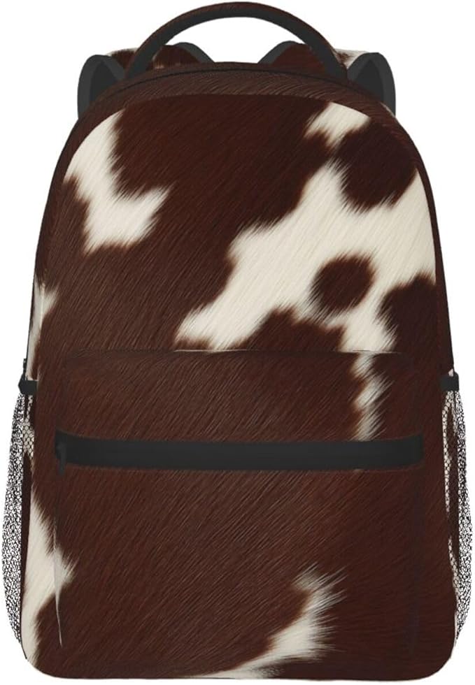Daypack Backpack Polyester Multipurpose Anti-Theft Cow Print Shoulder Bag Big Capacity Gym Outdoor Hiking Backpack With Smooth Zippers