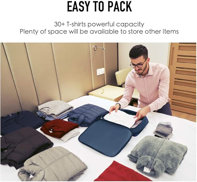 Bee Nesting Compression Packing Cube 2-Layer Travel Luggage Organizer with Wet Dry Separation Expandable Space Saver Bag for Suitcase and Backpack