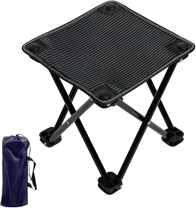 Folding Camp Stool, Portable Camping Stool Mini Camping Foot Stool Outdoor Adult Hiking Fishing Beach Portable Chair Collapsible Chair