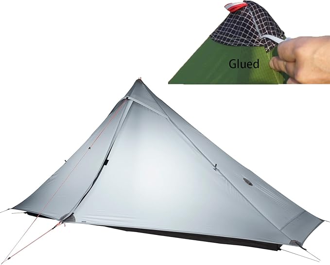 3FULGEAR Lanshan 1 Pro Upgraded Ultralight 1-Person Camping Tent – 3/4 Season, 20D Double-Sided Silicone Nylon, Waterproof, Lightweight for Hiking, Trekking, Climbing