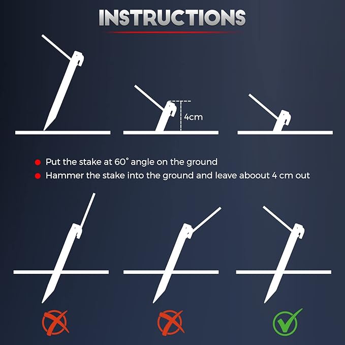 9 Inch Plastic Inflatable Tent Stakes Black Replacement Yard Inflatable Accessories for Camping Tent Pegs Garden Home Decorations