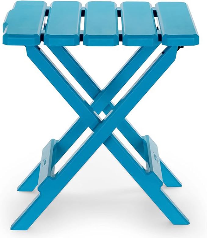 Camco 51680 Small Quick-Folding Adirondack Table, Plastic, Aqua